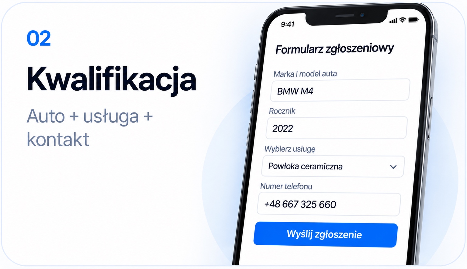 02 Kwalifikacja — auto, usługa i kontakt