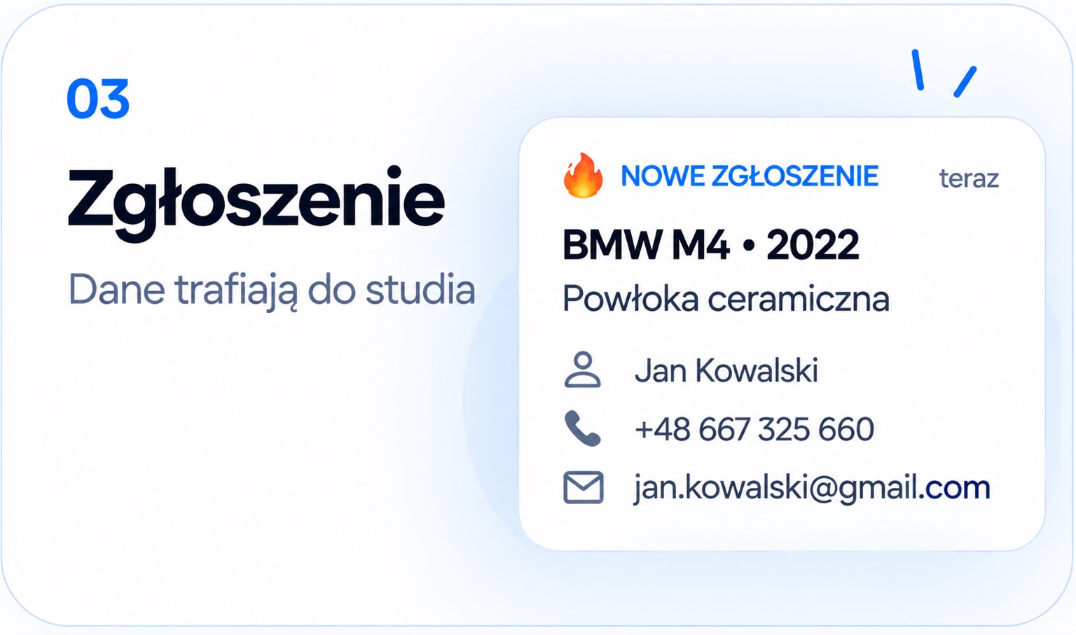 03 Zgłoszenie — dane trafiają do studia